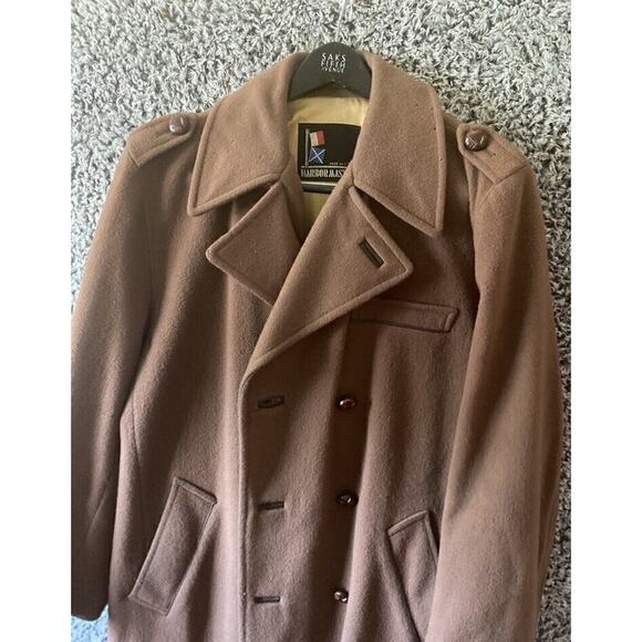 VTG 70’s John Weitz Harbor Master Tan Camel Trench Coat Wool LINED Jacket Sz40L - Picture 2 of 9